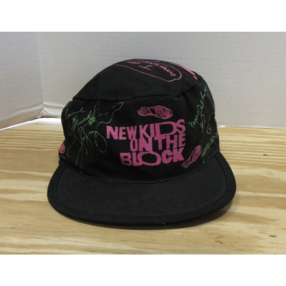 VINTAGE New Kids On The Block Hat Cap Fitted Winterland Painter AOP
